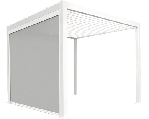 Pergola mit Lamellendach und Seitenteil