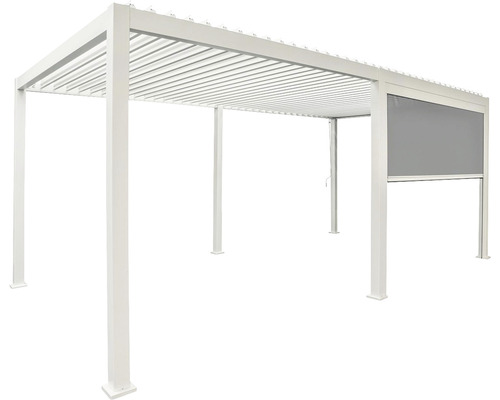Weiße Aluminium Pergola mit Sonnenschutz