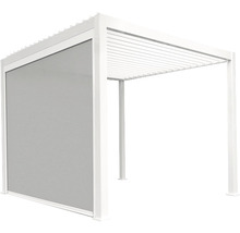 Freistehende Pergola mit Lamellendach und Seitenteil