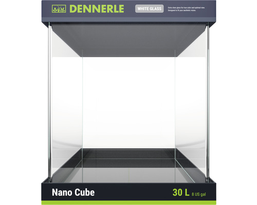 Aquarium DENNERLE Nano Cube Weißglas 30 l mit Schaumstoffunterlage 30 x 30 x 35 cm