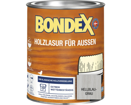 BONDEX Holzlasur hellblau-grau 750 ml