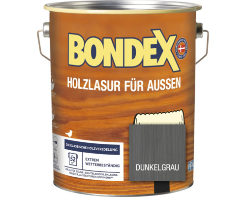 BONDEX Holzlasur dunkelgrau 4 l-0