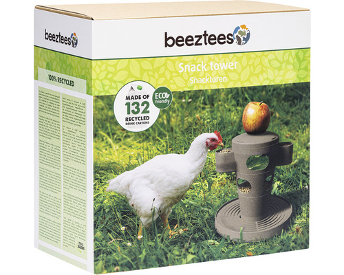 Beeztees Snackturm Verpackung mit Huhn und Apfel