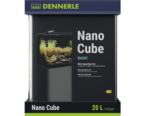 Aquarium DENNERLE Nano Cube Basic, 20 L, LED Beleuchtung Chihiros C 251 inkl. Innenfilter, Abdeckscheibe, Sicherheitsunterlage, Scaper‘s Back Rückwandfolie, Einsteigerbroschüre ,