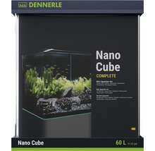 Aquarium DENNERLE Nano Cube Complete, 60 L , LED Beleuchtung Chihiros C 361 inkl. Innenfilter, Abdeckscheibe, Sicherheitsunterlage, Scaper‘s Back Rückwandfolie, Einsteigerbroschüre , Nährboden, Kies und Thermometer-thumb-0