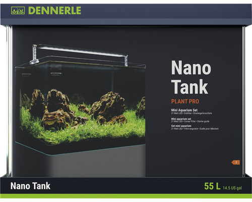 Aquarium DENNERLE Nano Tank Plant Pro 55 L, LED Beleuchtung Chihiros A II 451 inkl. Innenfilter, Abdeckscheibe, Sicherheitsunterlage, Einsteigerbroschüre ,