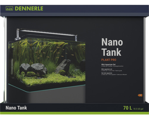 Aquarium DENNERLE Nano Tank Plant Pro 70 L, LED Beleuchtung Chihiros A II 501 inkl. Innenfilter, Abdeckscheibe, Sicherheitsunterlage, Einsteigerbroschüre , Dennerle Nano Tank Plant Pro Mini Aquarium Set, 70 Liter