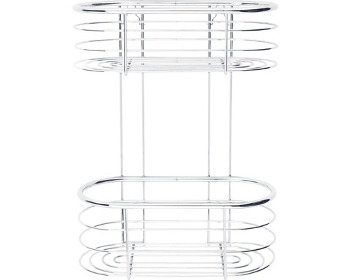 Verchromtes Duschregal mit zwei Ablagen