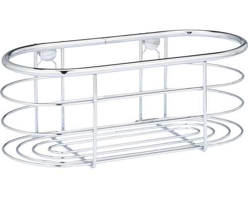 Ovaler Badkorb aus Metall mit Saugnäpfen