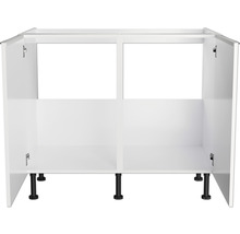 Optifit Spülenschrank Arvid986 BxTxH 100 x 58,4 x 87 cm weiß glänzend zerlegt KFAV SPL106-8+