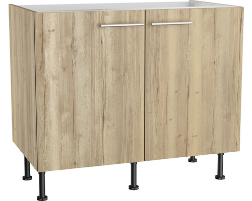 Optifit Spülenschrank Erik290 BxTxH 100x58,4x87 cm wildeiche strukturiert matt zerlegt