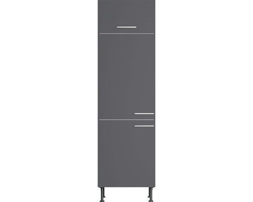 Grauer Badezimmerschrank mit zwei Türen und einem Auszug