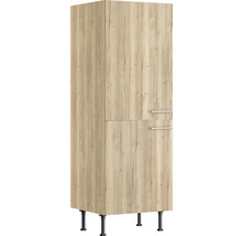 Hochschrank mit zwei Türen und schwarzen Füßen