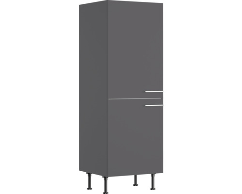 Optifit Kühlumbauschrank für 88er Einbaukühlschrank Ingvar420 BxTxH 60 x 58,4 x 176,6 cm anthrazit matt zerlegt Anschlag reversibel KFIN MH661-8+ Schmaler grauer Badezimmerschrank mit Füßen und zwei Griffen
