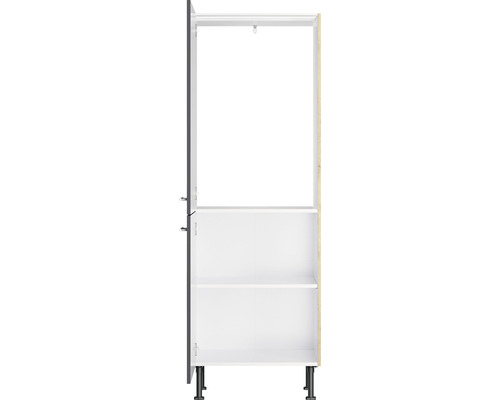 Offener Küchenschrank mit Einlegeböden und Kleiderstange