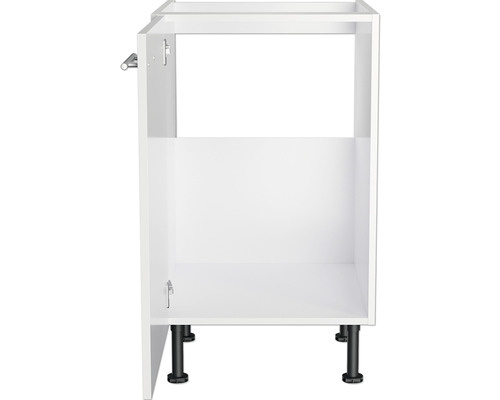 Küchenunterschrank ohne Tür mit schwarzen Füßen