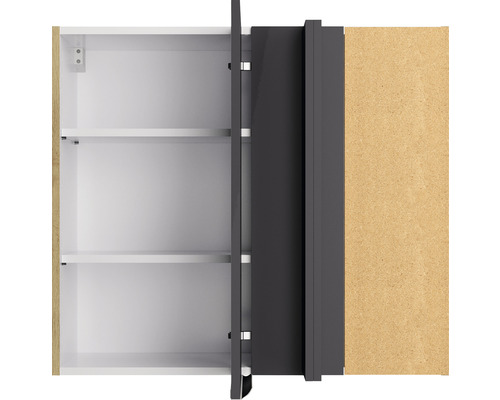 Offener Spiegelschrank mit Einlegeböden