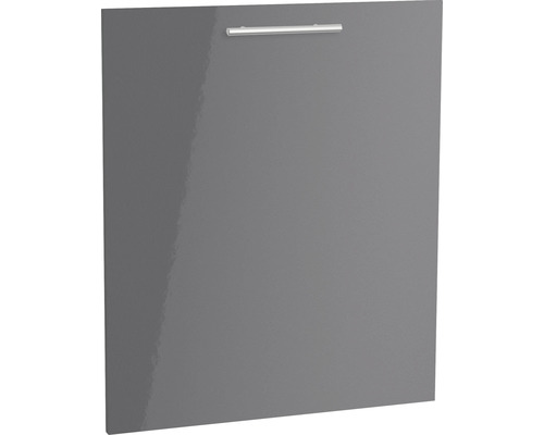 Optifit Geschirrspülerblende für vollintegrierte Geschirrspüler Jonte984 BxTxH 59,6 x 1,6 x 70 cm anthrazit glänzend zerlegt KFJO TL606-8+ Graue Küchenfront mit Griff
