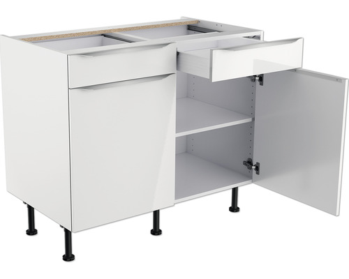 Küchenunterschrank mit Schublade und Tür mit Einlegeböden