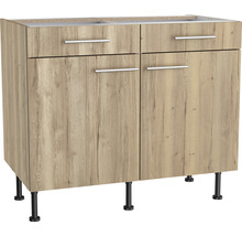 Unterschrank mit zwei Schubladen und zwei Türen im Holzdesign