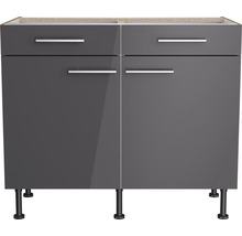 Unterschrank mit Schublade und Drehtür Optifit Jonte984 BxTxH 100 x 58,4 x 87 cm Frontfarbe anthrazit glänzend Korpusfarbe wildeiche-thumb-2 Unterschrank mit Schublade und Drehtür Optifit Jonte984 BxTxH 100 x 58,4 x 87 cm Frontfarbe anthrazit glänzend Korpusfarbe wildeiche-thumb-2