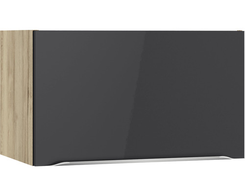 Klapphängeschrank Optifit Linus984 BxTxH 60 x 34,9 x 35,2 cm Frontfarbe anthrazit glänzend Korpusfarbe wildeiche