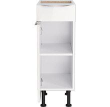 Optifit Unterschrank mit Schublade und Drehtür Arvid986 BxTxH 30 x 58,4 x 87 cm weiß glänzend zerlegt Anschlag reversibel KFAV U306-8E+
