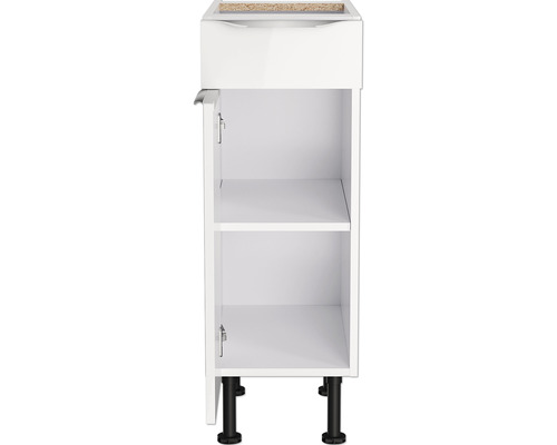 Weißer Unterschrank mit Tür und zwei Regalböden