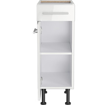 Optifit Unterschrank mit Schublade und Drehtür Rurik986 BxTxH 30 x 58,4 x 87 cm weiß glänzend zerlegt Anschlag reversibel KFRU U306-8E+