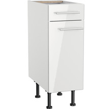 Optifit Unterschrank mit Schublade und Drehtür Rurik986 BxTxH 30 x 58,4 x 87 cm weiß glänzend zerlegt Anschlag reversibel KFRU U306-8E+
