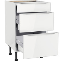 Optifit Schubladenunterschrank Arvid986 BxTxH 50 x 58,4 x 87 cm weiß glänzend zerlegt KFAV U536-8E+