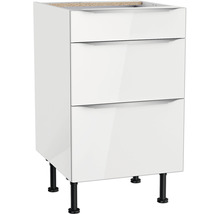 Optifit Schubladenunterschrank Arvid986 BxTxH 50 x 58,4 x 87 cm weiß glänzend zerlegt KFAV U536-8E+