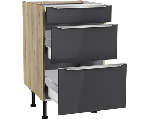 Unterschrank mit drei Schubladen für die Küche