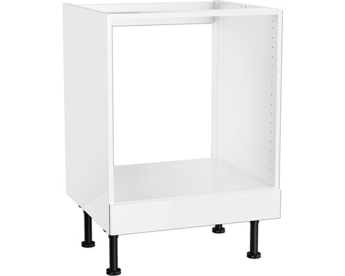 Herdumbauschrank Optifit Arvid986 BxTxH 60 x 58,4 x 87 cm Frontfarbe weiß glänzend Korpusfarbe weiß