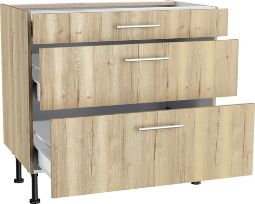 Unterschrank mit drei Schubladen in Holzoptik