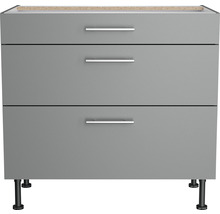 Schubladenunterschrank Optifit Mats825 BxTxH 90 x 58,4 x 87 cm Frontfarbe basaltgrau matt Korpusfarbe grau-thumb-1 Schubladenunterschrank Optifit Mats825 BxTxH 90 x 58,4 x 87 cm Frontfarbe basaltgrau matt Korpusfarbe grau-thumb-1