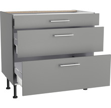 Schubladenunterschrank Optifit Mats825 BxTxH 90 x 58,4 x 87 cm Frontfarbe basaltgrau matt Korpusfarbe grau-thumb-2 Schubladenunterschrank Optifit Mats825 BxTxH 90 x 58,4 x 87 cm Frontfarbe basaltgrau matt Korpusfarbe grau-thumb-2