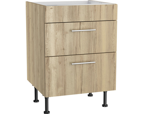 Kochfeldumbauschrank Optifit Erik290 BxTxH 60 x 58,4 x 87 cm Frontfarbe  wildeiche strukturiert matt Korpusfarbe wildeiche bei HORNBACH kaufen