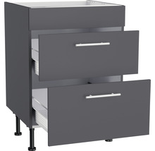 Optifit Kochfeldumbauschrank Ingvar420 BxTxH 60 x 58,4 x 87 cm anthrazit matt zerlegt KFIN UC636-8E+