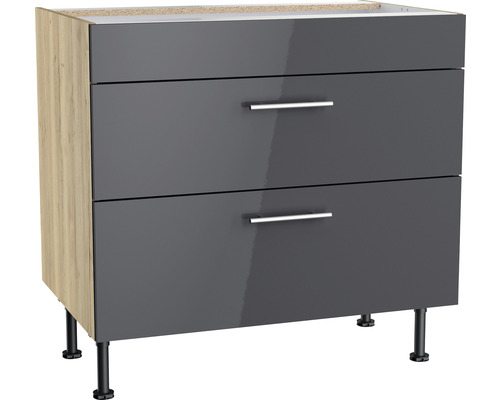 Optifit Kochfeldumbauschrank Jonte984 BxTxH 90x58,4x87 cm anthrazit glänzend zerlegt