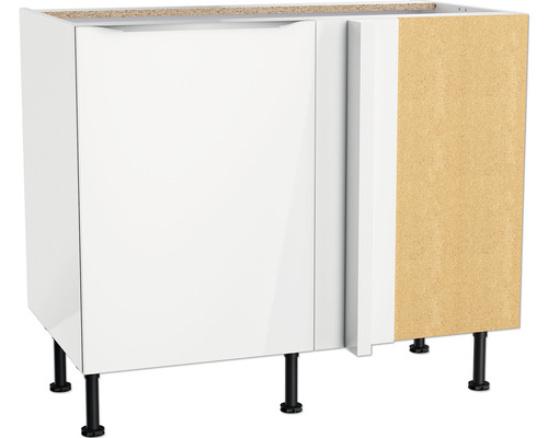 Optifit Eckunterschrank Arvid986 BxTxH 100 x 58,4 x 87 cm weiß glänzend zerlegt Anschlag reversibel KFAV UEL116-8+