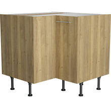 Eckunterschrank mit Holzoptik und Griff