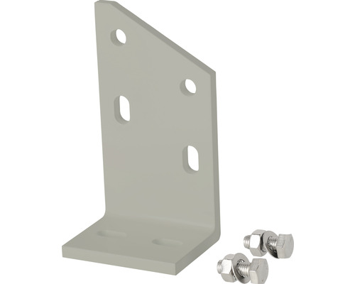 Dachsparrenhalter grau für Gelenkarmmarkise 10179647, 10179650, 10179661, 10179662, 10179648, 10179672, 10464601, 10464602, 10179673, 10179674 Winkelverbinder mit Schrauben und Muttern