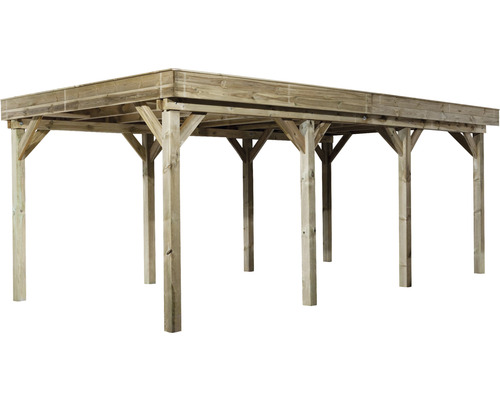 Holzcarport mit Flachdach für den Außenbereich
