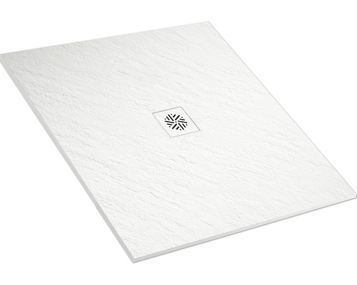 Rechteckige Duschwanne mit Ablaufgarnitur