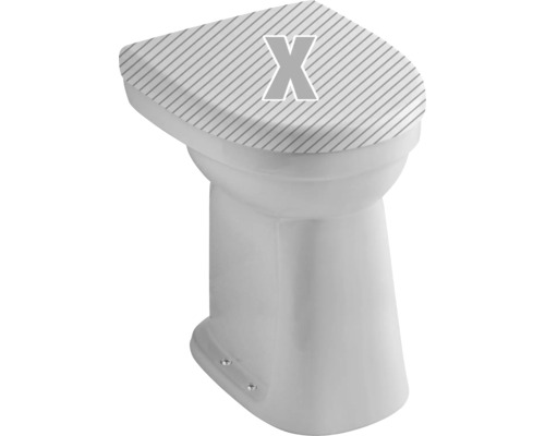 Ceravid Stand-WC Medica Flachspüler mit Spülrand erhöht weiß glänzend ohne WC-Sitz Stand-Tiefspülklosett aus Sanitärkeramik