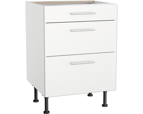 Unterschrank mit drei Schubladen und Füßen