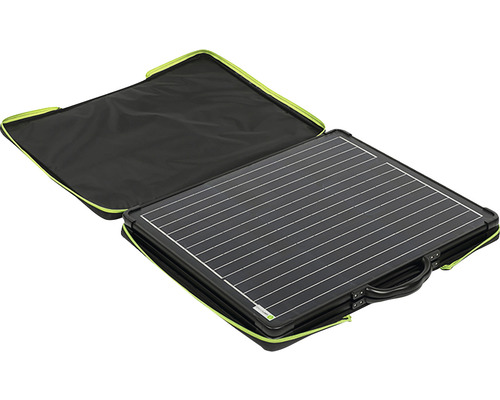 Tragbare Solaranlage im geöffneten Zustand