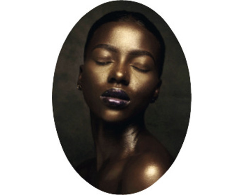 Leinwandbild Oval Frauenporträt 50x70 cm