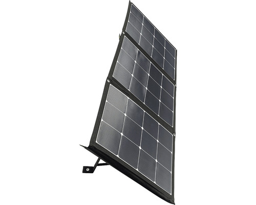 Zusammenklappbares Solarpanel für mobile Stromversorgung.